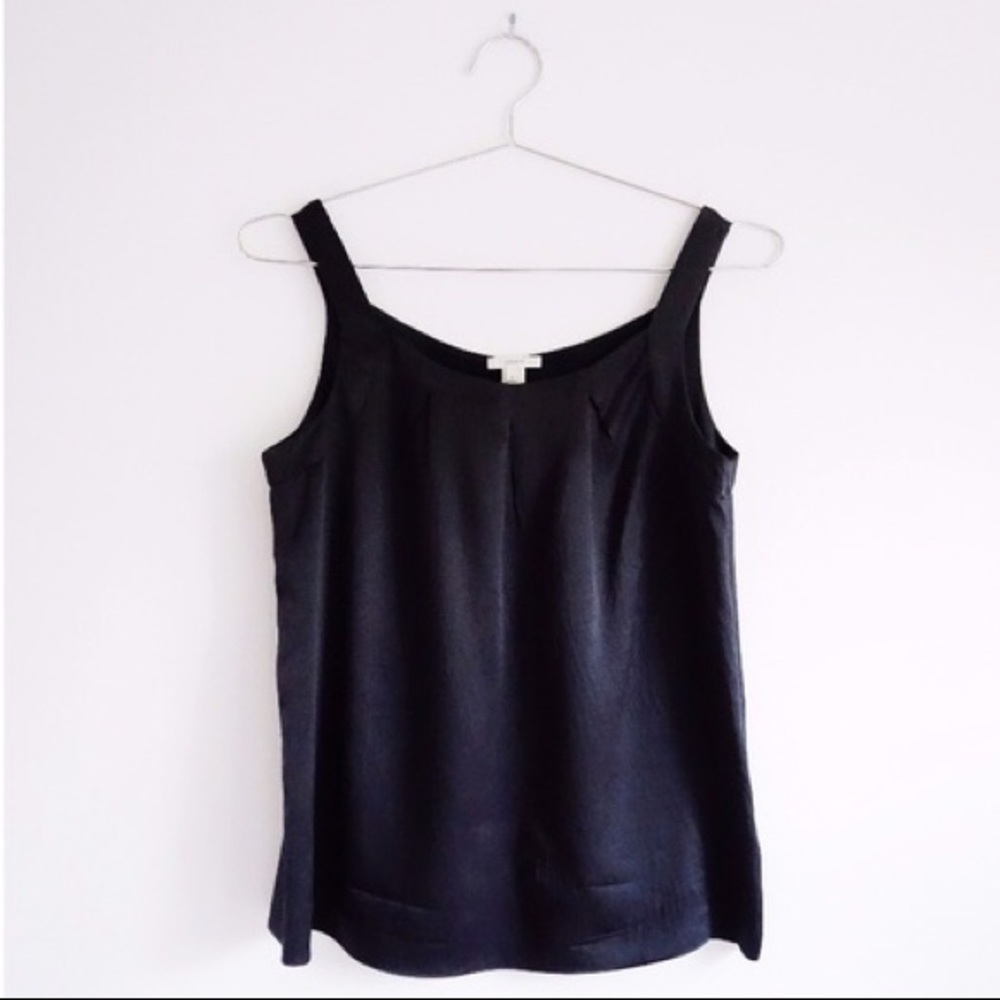 Jcrew black hammered silk tank
